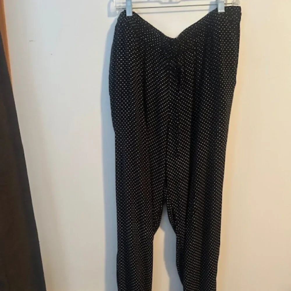 Talbots Black/White polka dot pull on pants, size 2X